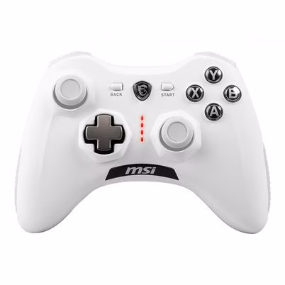 Control Gamer Msi Force Gc30 V2 White Inalámbrico Y Alámbrico Usb 2.0 Recargable Android. Pc Blanco